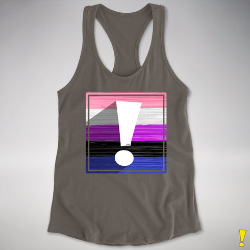 Genderfluid Pride Flag Exclamation Point Racerback Tank